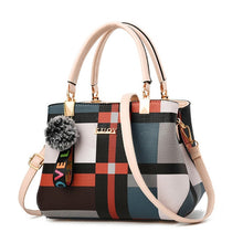 Load image into Gallery viewer, Geometric Panelled Style Fashion New Women&#39;s Leather Handbags Ladies Shoulder Bag Large Capacity Pocket Boston Crossbody Bags