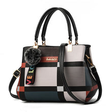 Load image into Gallery viewer, Geometric Panelled Style Fashion New Women&#39;s Leather Handbags Ladies Shoulder Bag Large Capacity Pocket Boston Crossbody Bags