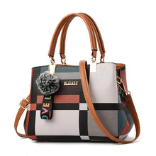 Load image into Gallery viewer, Geometric Panelled Style Fashion New Women&#39;s Leather Handbags Ladies Shoulder Bag Large Capacity Pocket Boston Crossbody Bags