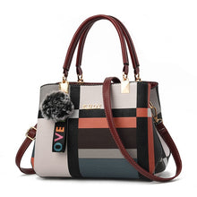 Load image into Gallery viewer, Geometric Panelled Style Fashion New Women&#39;s Leather Handbags Ladies Shoulder Bag Large Capacity Pocket Boston Crossbody Bags