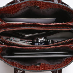 Women's bag luxury high quality classic crocodile pattern handbag brand designer large capacity OL shoulder Messenger bag