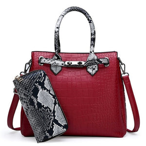 Women's bag luxury high quality classic crocodile pattern handbag brand designer large capacity OL shoulder Messenger bag