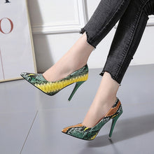 Load image into Gallery viewer, Big Size 34-42 Stiletto Heels Women Pumps Red Pointed Plaid Shoes Women Shallow High Thin Heels 2020 Party Wedding Shoes