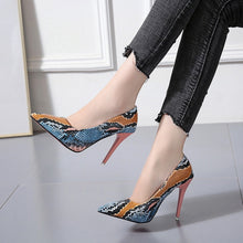 Load image into Gallery viewer, Big Size 34-42 Stiletto Heels Women Pumps Red Pointed Plaid Shoes Women Shallow High Thin Heels 2020 Party Wedding Shoes
