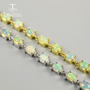 12ct Natural Opal Bracelet good quality fire opal ethiopian gemstone 925 sterling silver fine jewelry for women best gift  tbj