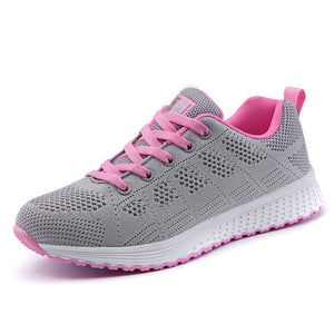 Women Casual Shoes Fashion Breathable Walking Mesh Lace Up Flat Shoes Sneakers Women 2020 Tenis Feminino White Vulcanized Shoes
