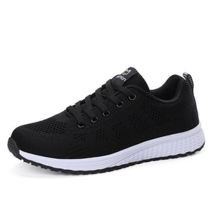 Women Casual Shoes Fashion Breathable Walking Mesh Lace Up Flat Shoes Sneakers Women 2020 Tenis Feminino White Vulcanized Shoes