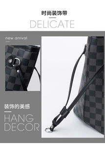 2020 Europe and America new luxury, large capacity, simple tote bag, plaid print shopping bag, one shoulde portable women's bag