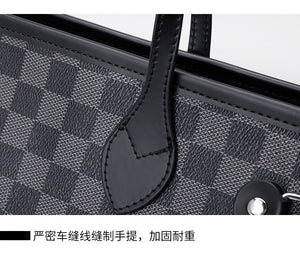 2020 Europe and America new luxury, large capacity, simple tote bag, plaid print shopping bag, one shoulde portable women's bag