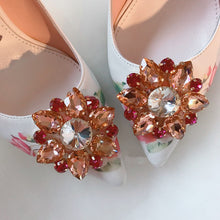 Load image into Gallery viewer, Spring summer rhinestone Shoes Women embroidery flower 10 cm 6cm high heels Pumps runway design bridal crystal wedding shoes