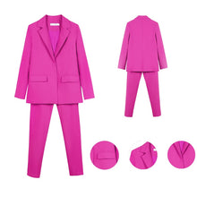 Load image into Gallery viewer, Work Pant Suits OL 2 Piece Set for Women Business interview suit set uniform smil Blazer and Pencil Pant Office Lady suit