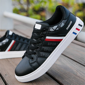 New 2020 Men Casual Shoes Men Leather Flat Shoes Lace-up Low Top Sneakers Breathable Male Shoes Fashion Sneskers Tenis Masculino