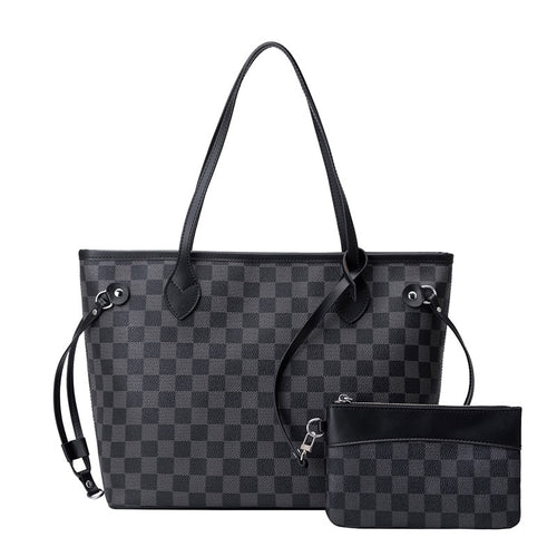 2020 Europe and America new luxury, large capacity, simple tote bag, plaid print shopping bag, one shoulde portable women's bag
