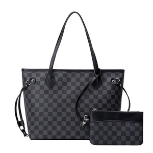 2020 Europe and America new luxury, large capacity, simple tote bag, plaid print shopping bag, one shoulde portable women's bag