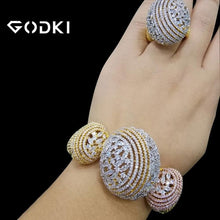 Load image into Gallery viewer, GODKI Luxury African Bangle Ring Sets Fashion Dubai Bridal Jewelry Sets For Women Wedding brincos para as mulheres 2021