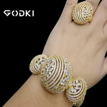 Load image into Gallery viewer, GODKI Luxury African Bangle Ring Sets Fashion Dubai Bridal Jewelry Sets For Women Wedding brincos para as mulheres 2021