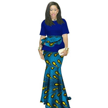 Load image into Gallery viewer, 2020 Summer African Clothing Traditional O-neck African Clothing For Women Print Skirt Set African Cotton Clothes Ruffles WY1413