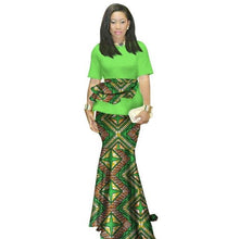 Load image into Gallery viewer, 2020 Summer African Clothing Traditional O-neck African Clothing For Women Print Skirt Set African Cotton Clothes Ruffles WY1413