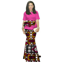 Load image into Gallery viewer, 2020 Summer African Clothing Traditional O-neck African Clothing For Women Print Skirt Set African Cotton Clothes Ruffles WY1413