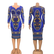 Load image into Gallery viewer, African Dresses for Women Dashiki Print 2020 News Tribal Ethnic Fashion V-neck Ladies Clothes Casual Sexy Dress Robe Party