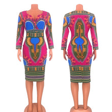 Load image into Gallery viewer, African Dresses for Women Dashiki Print 2020 News Tribal Ethnic Fashion V-neck Ladies Clothes Casual Sexy Dress Robe Party