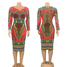 Load image into Gallery viewer, African Dresses for Women Dashiki Print 2020 News Tribal Ethnic Fashion V-neck Ladies Clothes Casual Sexy Dress Robe Party