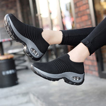 Load image into Gallery viewer, KWBEFRT 2020 Spring Women Sneakers Shoes Flat Slip on Platform Sneakers for Women Black Breathable Mesh Sock Sneake Dropshipping