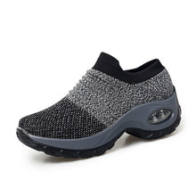 Load image into Gallery viewer, KWBEFRT 2020 Spring Women Sneakers Shoes Flat Slip on Platform Sneakers for Women Black Breathable Mesh Sock Sneake Dropshipping