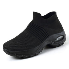 Load image into Gallery viewer, KWBEFRT 2020 Spring Women Sneakers Shoes Flat Slip on Platform Sneakers for Women Black Breathable Mesh Sock Sneake Dropshipping