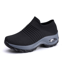 Load image into Gallery viewer, KWBEFRT 2020 Spring Women Sneakers Shoes Flat Slip on Platform Sneakers for Women Black Breathable Mesh Sock Sneake Dropshipping