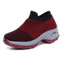 Load image into Gallery viewer, KWBEFRT 2020 Spring Women Sneakers Shoes Flat Slip on Platform Sneakers for Women Black Breathable Mesh Sock Sneake Dropshipping