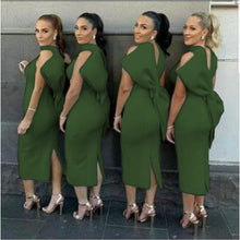 Load image into Gallery viewer, Sexy Dark Green Dress Party with Back Big Bowtie Sleeveless Women Vestido Bridesmaid&#39;s Gown Club Bodycon Event Celebrate Fashion