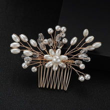 Load image into Gallery viewer, Mix Style Elegant Crystal Pearl Flower Hair Jewelry Wedding Hair Accessories Hair Comb Bridal tiara hair ornaments Wholesale