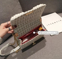 Load image into Gallery viewer, 2020 Fashion New Female Square Tote bag Quality Woolen Pearl Women&#39;s Designer Handbag Ladies Chain Shoulder Crossbody Bag Travel