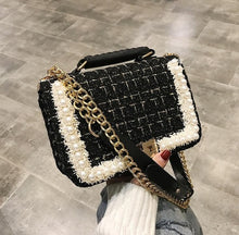 Load image into Gallery viewer, 2020 Fashion New Female Square Tote bag Quality Woolen Pearl Women&#39;s Designer Handbag Ladies Chain Shoulder Crossbody Bag Travel