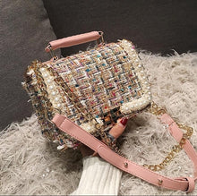Load image into Gallery viewer, 2020 Fashion New Female Square Tote bag Quality Woolen Pearl Women&#39;s Designer Handbag Ladies Chain Shoulder Crossbody Bag Travel