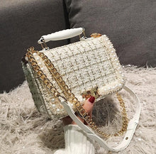 Load image into Gallery viewer, 2020 Fashion New Female Square Tote bag Quality Woolen Pearl Women&#39;s Designer Handbag Ladies Chain Shoulder Crossbody Bag Travel