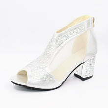 Load image into Gallery viewer, Spring Women Leather casual Sandal High Thick Heel Sexy Crystal Platform Zipper Peep Toe Slip On Lady Shoes Zapatos Mujer 5515W