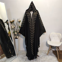 Load image into Gallery viewer, Super Size New Style African Women&#39;s Dashiki Fashion Hot Drill Beads Lengthened Cape Hooded Cape Long Dress 2020