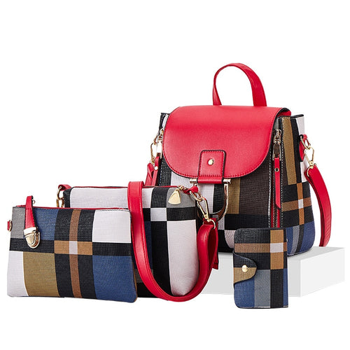 Large Capacity Women Bag Fashion Shoulder Bags for Women 2020 Wallet Ladies Leather Tote Luxury Brand 4 Psc/set Women's Handbags