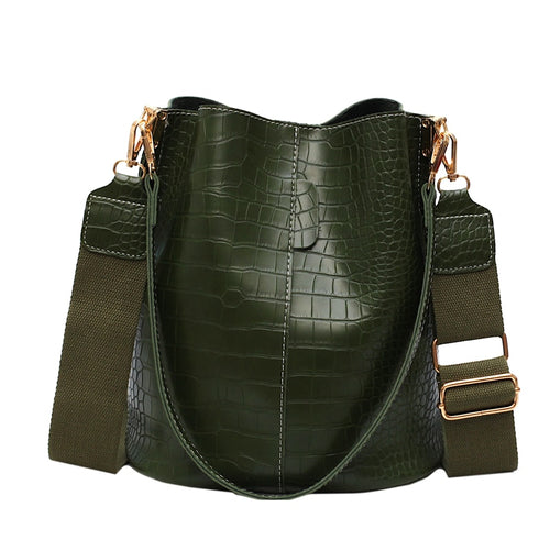 JELLYOOY Bucket Bag Women's Bag New 2019 Fashion Korean Broadband Bag Retro Large-Capacity Stone Pattern Shoulder Messenger Bag