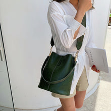 Load image into Gallery viewer, JELLYOOY Bucket Bag Women&#39;s Bag New 2019 Fashion Korean Broadband Bag Retro Large-Capacity Stone Pattern Shoulder Messenger Bag