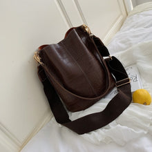 Load image into Gallery viewer, JELLYOOY Bucket Bag Women&#39;s Bag New 2019 Fashion Korean Broadband Bag Retro Large-Capacity Stone Pattern Shoulder Messenger Bag