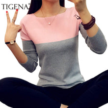 Load image into Gallery viewer, TIGENA Autumn Winter Sweater Women Knitted High Elastic Jumper Women Sweaters And Pullovers Female Black Pink Tops Lady Knitwear