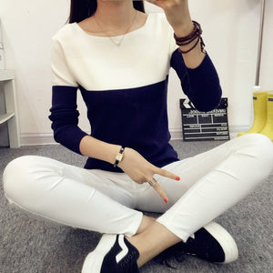 TIGENA Autumn Winter Sweater Women Knitted High Elastic Jumper Women Sweaters And Pullovers Female Black Pink Tops Lady Knitwear