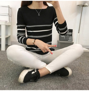 TIGENA Autumn Winter Sweater Women Knitted High Elastic Jumper Women Sweaters And Pullovers Female Black Pink Tops Lady Knitwear