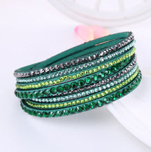 Load image into Gallery viewer, 2021 New Leather Bracelet Rhinestone Crystal Bracelet Wrap Multilayer Bracelets for women feminine pulseras mulher Jewelry