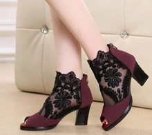 Load image into Gallery viewer, Summer mesh Peep Toe sandals sexy heels single shoes women shoes in Europe America 2020 spring summer Pumps gauze mujer