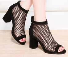 Load image into Gallery viewer, Summer mesh Peep Toe sandals sexy heels single shoes women shoes in Europe America 2020 spring summer Pumps gauze mujer