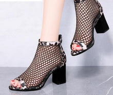 Load image into Gallery viewer, Summer mesh Peep Toe sandals sexy heels single shoes women shoes in Europe America 2020 spring summer Pumps gauze mujer